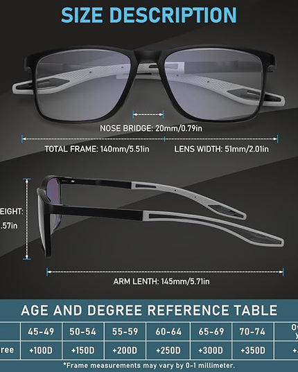 BLOEXCLU 4 Pack Progressive Multifocus Reading Glasses for Men Women TR90 Sports Style Anti-Blue Light Computer Readers