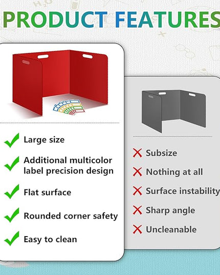 24 Pcs Desk Dividers for Students Classroom Plastic Privacy Folders Muticolored Test Dividers for Students Desks Trifold Privacy Panel Partitions for School Teacher Supplies (24pcs Muticolored)