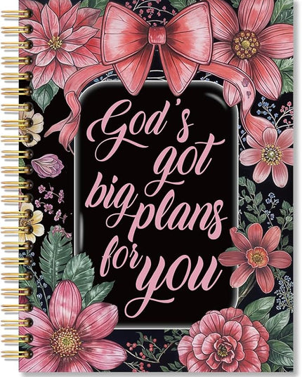 God's Got Big Plans for You Spiral Notebook, Inspirational Work Anniversary Promotion Resignation Gifts for Women Colleagues Boss Leader, Religious Prayer Journal for Women Friends Sister BFF