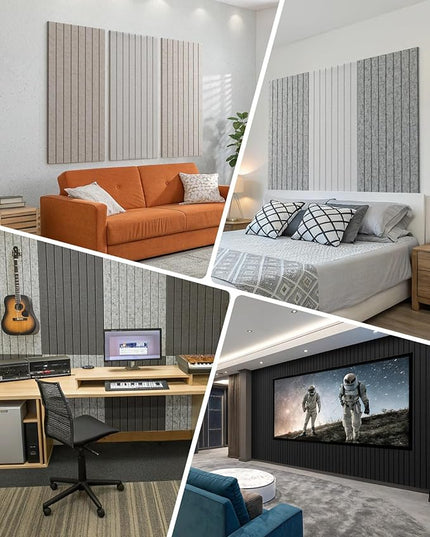 Soundproof Wall Panels Self-Adhesive, 3 Pack Large Acoustic Panels 47.2"x23.6"x0.35" High Density Sound Proof Panels for Walls, Noise Absorbing for Home Studio, Office, Game Room