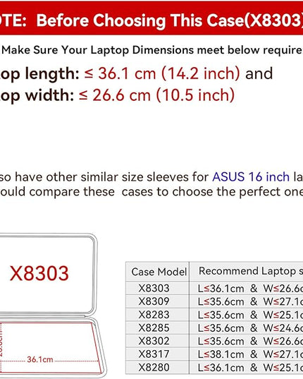 Smatree Hard EVA Protective Sleeve Case Compatible for 16 inch ASUS ProArt Studiobook Pro 16 OLED W7600/W5600/H7600 Laptop, Waterproof Hard Case for 16 inch ASUS Laptop(X8303)