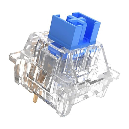 OUTEMU Crystal Blue Keyboard Switch with Dustproof Stem,3-Pin Clicky Pre-Lubed for Mechanical Gaming Keyboard Whit 1 Kailh Box Clicky Switches(44+1Pcs)