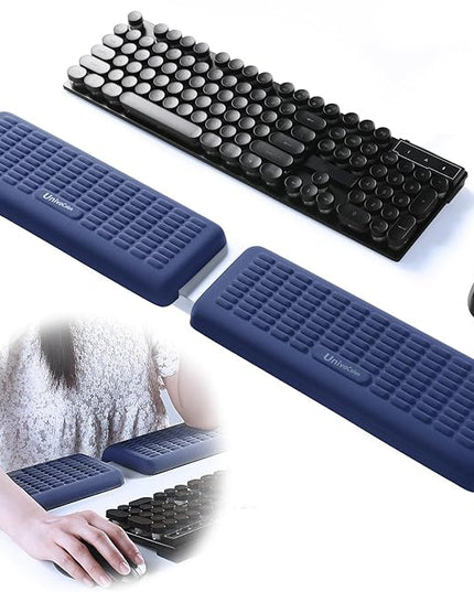 UnivoColors PostureUp L-Shaped Desk Wrist Rest Elbow, Non-Slip, Separate Design, Memory Foam Desk Edge Support, Ergonomic Design for Long-Hour Work (11.8 * 3.9 inch 2-Piece Set of Navy)