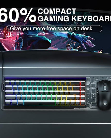 AULA Hero 68 HE 60% Gaming Keyboard Wired, Hall Effect Magnetic Switch Keyboard with 8K Hz Polling Rate, Side Printed PBT Keycaps, RGB Backlit Light Box, Customizable Web Software for PC/Mac Gamers