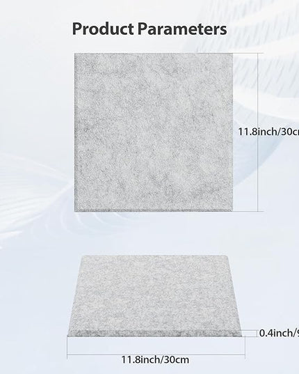 12 Pack Acoustic Panels Self Adhesive Sound Proof Foam, High Density Sound Acoustic Panel, 12X12X0.4 Inch Square Panels in Home, Office, Reccording Room, Studio,and more(Silver Gray)