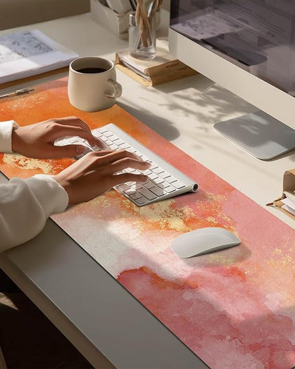 XL Mouse Pad Gaming Mousepad 31.5 x 11.8 Inch Large Keyboard Mat Mouse Pad for Home and Office Desk Accessories with Abstract Watercolor Art Design and Smooth Diatomite