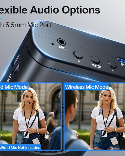 Moman Voice Amplifier for Teachers with Wireless Lavalier Microphone, Zero Whistling, Low Latency, Portable Meagaphone Speaker Mic for Classroom Meeting