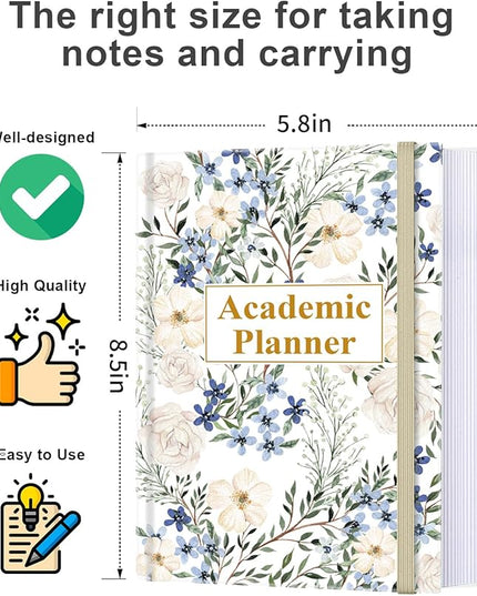 Academic Planner for 2026 or Anytime – A5 Undated Weekly Student Planner For Homeschool, High School, College & Nursing Students, 200 Pages, 5.8" x 8.5", Crushed Flower