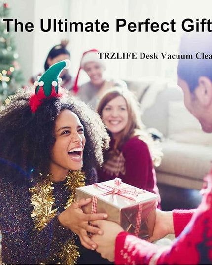 TRZLIFE Desk Vacuum Cleaner, Upgraded Mini Desktop Vacuum AA Battery More Durable Desk Accessory Sucks up Tiny Items and Crumbs from Desktop Drawer Countertop Ideal as a Valentine's Day Gift