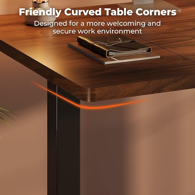 Dual Motor Standing Desk, Large Stand Up Desks, 71x31 Inches Electric Sit Stand Desks, 4 Memory Preset Adjustable Height Computer Table for Home Office with Splice Board (Brown)