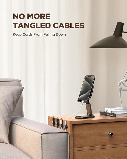9 Pack Cable Management Cord Holder, JOYROOM Magnetic Cable Clips Adhesive Wire Hider, Cord Organizer for Desk Bedside Nightstand Table Desktop USB Wall Car Office Workspace Accessories, Black
