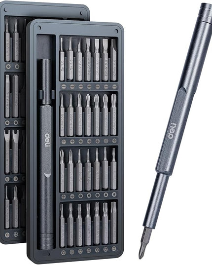 Deli 57-in-1 Precision Screwdriver Sets Magnetic Mini Repair Tool Kit for Home, DIY, Computer, Controller, Glasses, Drone, Watch, Phone, Pad, Switch, PS5, XBOX, Macbook, Electronic. Gift for man.