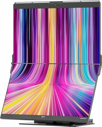 Mobile Pixels Geminos T (2 x 24 inch) Dual Stacked Computer Monitor with All-inclusive Workstation, 65W USB-C Charging Touchscreen, 1080P Webcam&Speakers, USB-A/USB-C/HDMI, Ergo Design (2 Monitors)