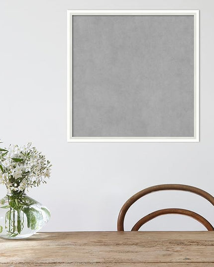 Amanti Art White Framed Magnetic Board 21x21 Medium Vision Board for use with Magnets, 100% Metal Sheet to Display Items as Office Decor or for Home Organization in mudroom, Kitchen or Kids Room