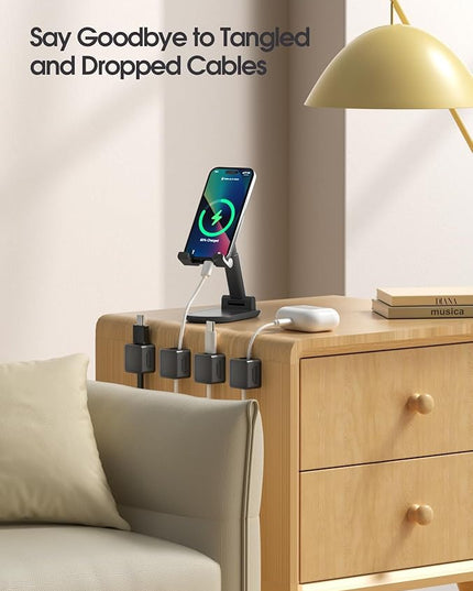 20 Pack Cord Organizer Holder, Strong Adhesive Desk Cable Management Magnetic Easy Open,Organize Phone Charging Cords Wire Holder Organizer Neatly for Home,Office,Car,Desk,Nightstand