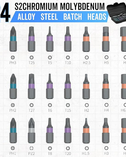 DIY Screwdriver 24 In 1, 2025 New Multi Bit Magnetic Screwdriver Set, 24 in 1 Magnetic Repair Tool with Detachable Handle, Multifunctional Household Wrench Screwdriver Tool Combination Set (1)