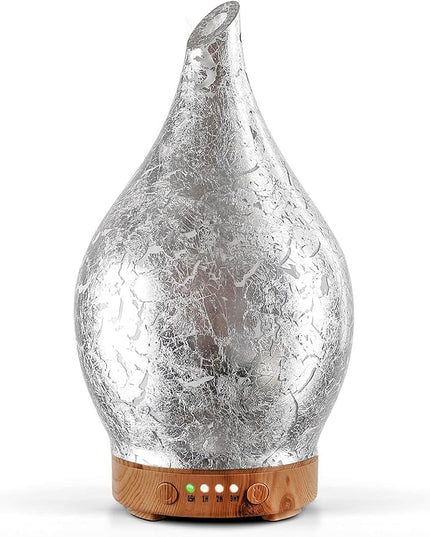 Porseme Essential Oil Diffuser Glass Aromatherapy Ultrasonic Humidifier, Air Refresh Auto Shut-Off, Timer Setting, BPA Free for Home Hotel Yoga Leisure SPA Gift 150ml Last 6H