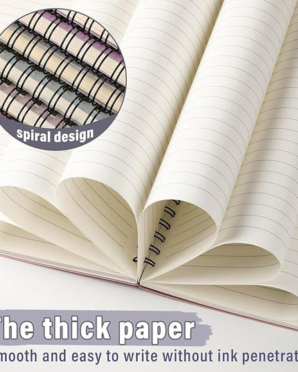 Fuutreo 12 Pcs Spiral Notebook for Work A5 8.3 x 5.7 Inch College Ruled Spiral Journal Notebook Kraft Cover Ruled Paper, 12 Color, 60 Sheets, 120 Pages for Office School(Macaron Color)