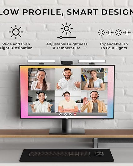 HumanCentric Video Conference Lighting, Add-On Only Light for Streaming and Video Conferencing, Add-On Only Kit Requires Existing Single or Double Kit, for Double, Triple, or Quadruple Light Setup,