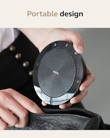 Jabra Speak 510 (2025 Edition) Portable, USB or Wireless Bluetooth Speaker Meetings and Calls with Crystal-Clear Sound, Works with Microsoft Teams, Black
