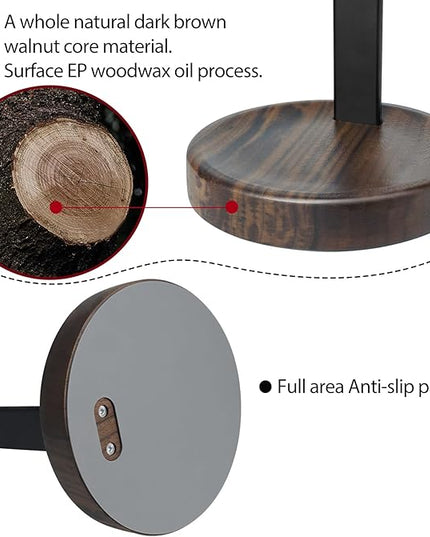 GEVO Headphone Stand for Desk - Wooden Headset Stand for Desk - Wooden Headphone Holder with Airpods Max and More