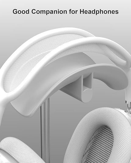 SHUOSUO Headphone Stand, Headset Holder with Solid Base for Desk, Compatible with AirPods Max, Beats, Bose, B&O, Sony, Sennheiser, Gaming, etc (White)