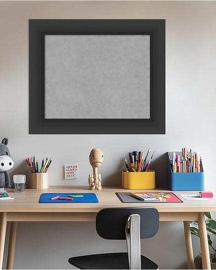 Amanti Art Black Framed Magnetic Board 21x25 Small Vision Board for use with Magnets, 100% Metal Sheet to Display Items as Office Decor or for Home Organization in mudroom, Kitchen or Kids Room