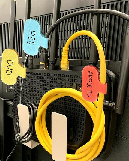 40 Pack Cable Labels Tags, Multi-Color Write On Wire, Cord Tags and Charger Labels Waterproof for Cable Management and Identification Electronics (Oval)