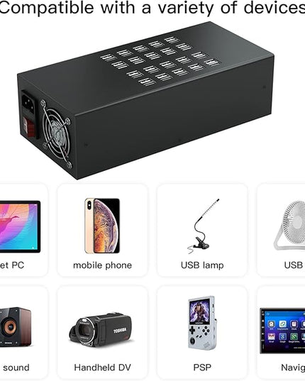 Charging Station for Multiple Devices, 40-in-1 USB Charging Hub, 40 Port 300W USB Charging Station, Multiple USB Charging Station for iPhone, iPad, Samsung, Tablets, and Other Electronics