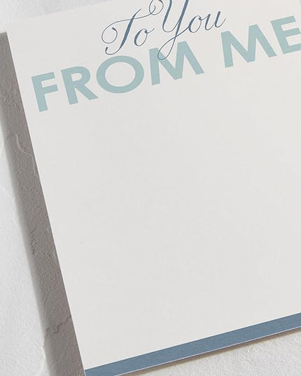 Minted To You From Me Stationery Set, Set of 10, Flat Note Cards & Envelopes for Invitiations and Handwritten Thank You Messages, Blue Star Backer Design, Gifts for Men or Women, Luxurious Paper