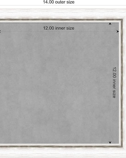 Amanti Art White Framed Magnetic Board 14x14 X-Small Vision Board for use with Magnets, 100% Metal Sheet to Display Items as Office Decor or for Home Organization in mudroom, Kitchen or Kids Room