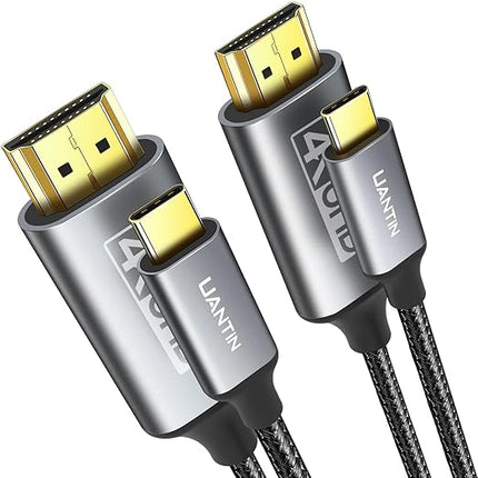 USB C to HDMI Cable 3Ft | 4K High-Speed USB 3.1 Type-C to HDMI Cord [Thunderbolt 3/4 Compatible] with MacBook Pro/Air,Galaxy S8 to S23,iPhone 15 Series,iPad Pro, iMac, Surface - 2 Pack