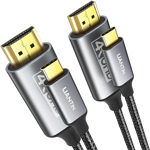 USB C to HDMI Cable 3Ft | 4K High-Speed USB 3.1 Type-C to HDMI Cord [Thunderbolt 3/4 Compatible] with MacBook Pro/Air,Galaxy S8 to S23,iPhone 15 Series,iPad Pro, iMac, Surface - 2 Pack