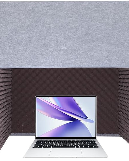 Desktop Soundproof Cover, Portable Vocal Recording Booth Isolation Booth Small Music Recording Studio Vocal Sound Absorbing Shield Sound Proof Foam Panels for Offices,Home,Recording Studios (Purple)