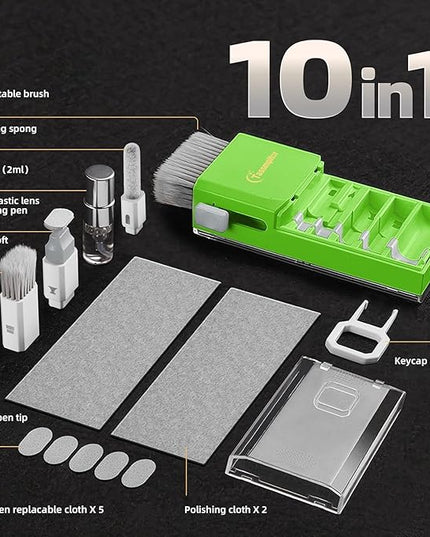 Laptop Screen Keyboard Cleaner Kit, All in 1 Electronics Cleaning Tool for MacBook iPad iPhone Pro Cell Phone, Brush Tool for Tablet, Computer, PC Monitor,TV Camera Lens with Patent, Green