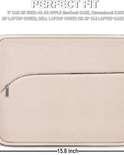 Laptop Case 15.6 inch, Durable Portable Monitor Protective Cover with Front Pocket, Traveling Laptop Sleeve Compatible for HP, Dell, Asus, Lenovo, Light Pink