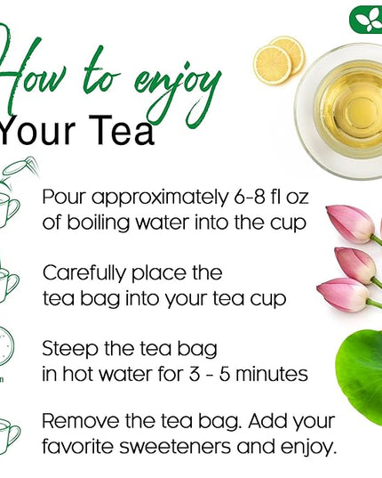FreshDrinkUS, Premium 75 Lotus Leaf Tea Bags, 100% Natural & Pure from Lotus Leaves. Loose Leaf Lotus Herbal Tea. Made with Eco-Conscious Tea Bags. No Sugar, No Caffeine, No Gluten, Vegan.
