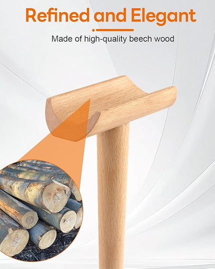 Yookin Wood Headphone Stand Headset Stand for Deak Universal Headphone Holder with Storgae Base Handcrafted Desk Organizer for Gaming Headsets(Beech Wood)