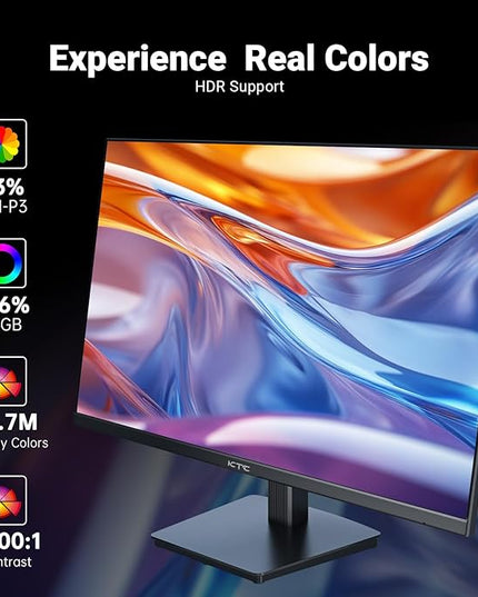 KTC 24 Inch FHD 1080P 100Hz Computer Monitor, VA Panel FreeSync PC Gaming Monitor, HDMI VGA Ports, HDR, 4000：1 Contrast, LowBlue Mode, Ergonomic Tilt Eye Care for Home Office
