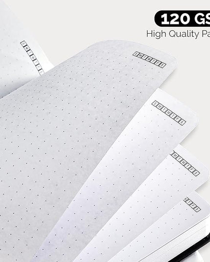 Nextnoid Hardcover Dotted Notebook Journal - 120 GSM Thick Paper, Medium A5(5.7" x 8.3"), 256 Pages - Perfect For Handwriting, Diagrams, Note-Taking and To-Do Lists (Dot, Brown)