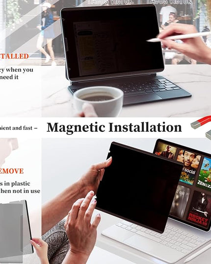 360° Magnetic Privacy Screen Protector for iPad 10.2" 9th/8th/7th Gen (2021 2020 2019), Anti Glare iPad 10.2 inch Privacy Filter, High Sensitive Bubble Free