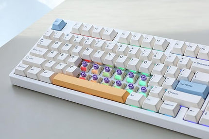 NJ98 Wireless Custom Mechanical Keyboard with Screen Knob 96% Hot Swappable RGB Keyboard Mac Windows (Dark, Steel Plate - Box Taro Ice Cream Pro)