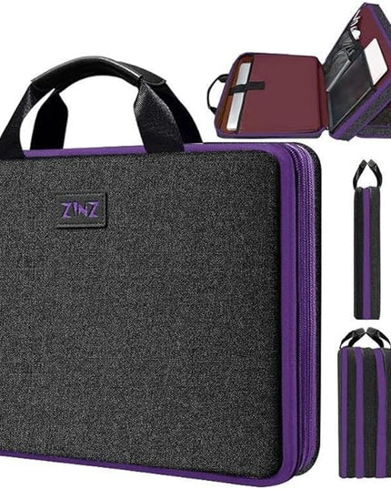 ZINZ Slim and Expandable Laptop Sleeve 15 15.6 16 Inch Case Bag for 15"-16" Notebooks Water-Resistant Handbag Multipurpose Computer Accessories Storage Bag,BK01PU01