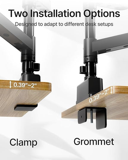 monTEK Dual Monitor Mount Tall Monitor arms for 2 Monitors for 17 to 35 Inch Curved Screen Holds 35 Lbs Adjustable Heavy Duty Monitor Desk Mount Cable Management, VESA 75/100mm, MA1007PBK-D