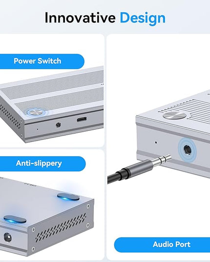 4URPC Laptop Docking Station Triple Display with 120W Power Adapter, Displaylink Docking Station 3 Monitor for MacBook/Mac mini M4, Windows(3 HDMI, 5 USB, Ethernet, SD/microSD)