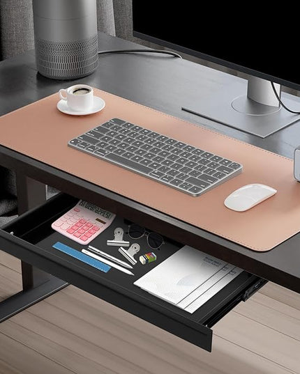 17.7" Under Desk Storage Drawer, Black Sliding Pull-Out Drawer for Sit Stand Workstation