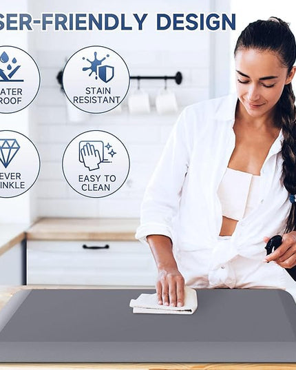 StepRite 4/5 Inch Thick Kitchen Mat Anti Fatigue Mat Kitchen Rugs Kitchen Decor Non-Slip, Stain & Water Resistant, Kitchen Mats Desk Mat for Kitchen, Office, Workshop, Grey, 17'' x 28''