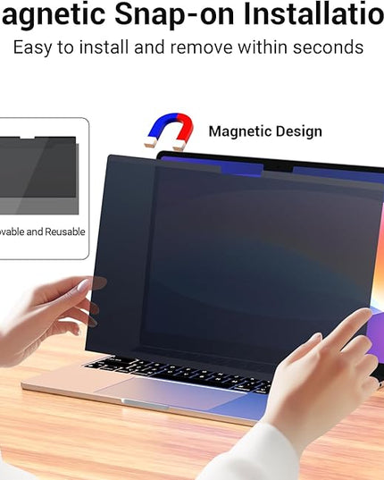 Strong Magnetic Privacy Screen Compatible with MacBook Air 13.6/13 Inch 2022-2025 M2 M3 M4, Removable Mac Air Screen Protector A2681, A3113, A3240 Screen Filter Shield Anti Glare Anti Blue Light