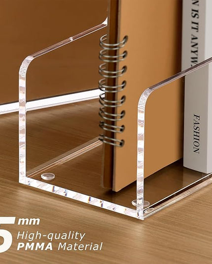 SANRUI 2-Pack Acrylic Magazine File Holder Desk Organizer Magazine Rack, Clear, Vertical File Sorter Holders, 9.45" D x 3.54" W x 10.24" H