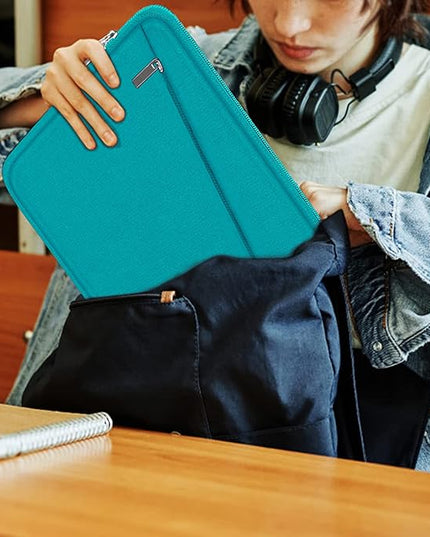 Laptop Sleeve Bag 15.6 inch, Durable Computer Carrying Bag Protective Case Briefcase Handbag with Front Pocket, Slim Laptop Case Cover for 15.6 Inch HP, Dell, Lenovo, Asus, Notebook, Light Blue